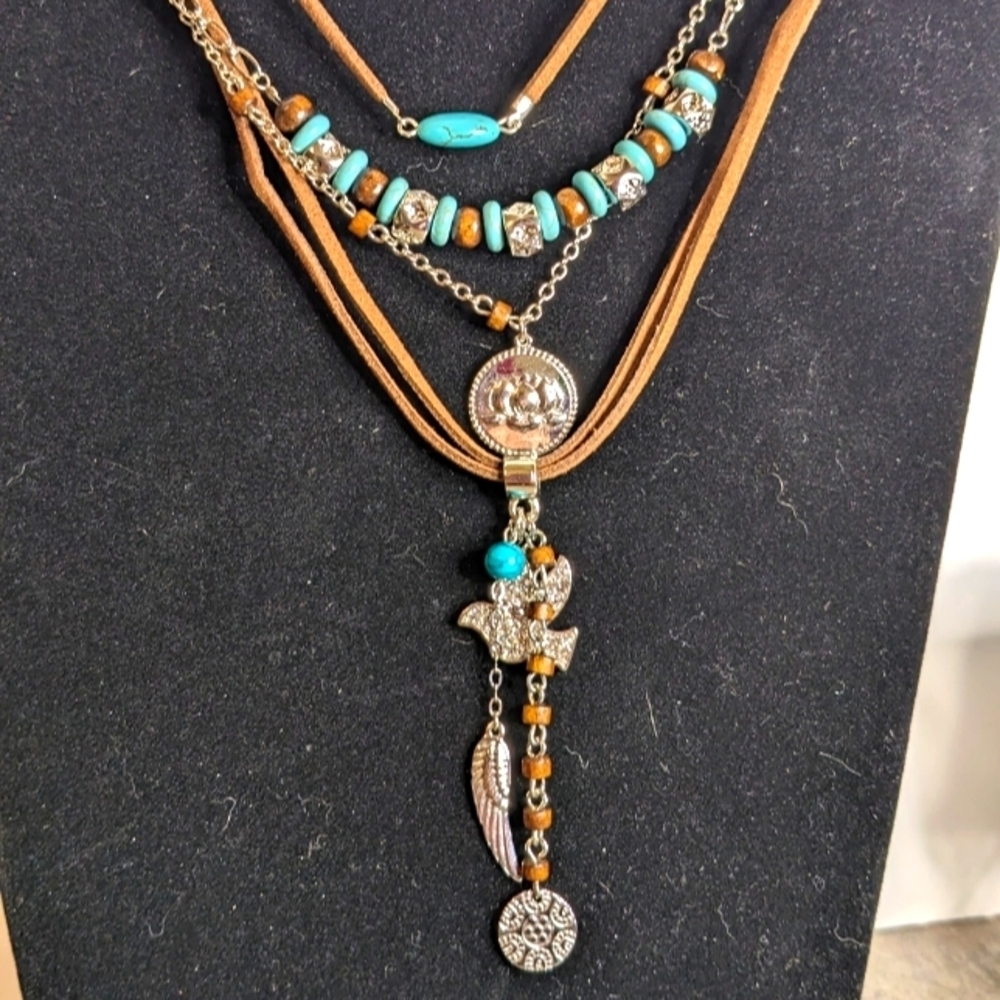 Bohemian Multi-Layer Necklace with Turquoise Accents